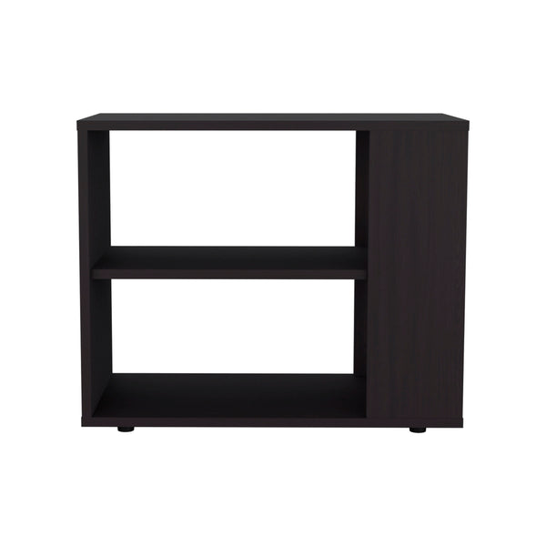 English Elm Garden 19.7" High Side Table with Two Shelves Black — Compact MDF End Table for Plants & Storage B070P286463