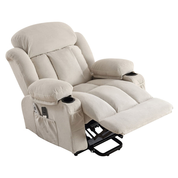 English Elm Power Lift Recliner with Vibration Massage Heat Lumbar Support and Usb for Elderly W1807P298601