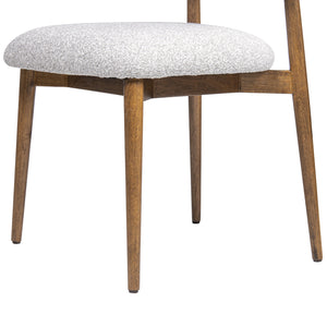 English Elm Jennifer Taylor Home - Locke Modern Upholstered Dining Chair 20.5" — Eco Rubberwood Frame, Salt & Pepper Bouclé, Gray Comfort B2719P238364