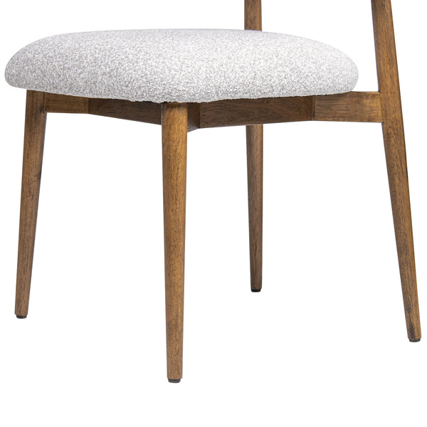 English Elm Jennifer Taylor Home - Locke Modern Upholstered Dining Chair 20.5" — Eco Rubberwood Frame, Salt & Pepper Bouclé, Gray Comfort B2719P238364