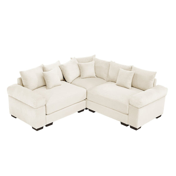 English Elm Oversized Modular Sectional Couch - Cloud-Like Comfort, Ergonomic Design, 10 Pillows, Easy Assembly! W714S01293-GIGA