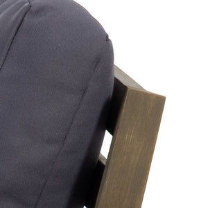 English Elm Christopher Knight Home® - SAMWELL Acacia Wood Outdoor Club Chair with Slatted Back, Sloped Arms & Water-Resistant Cushions DARK GREY 33.25 L x 30 W x 14.75 H 69678.00GDGRY