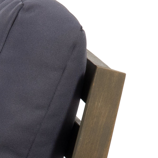 English Elm Christopher Knight Home® - SAMWELL Acacia Wood Outdoor Club Chair with Slatted Back, Sloped Arms & Water-Resistant Cushions DARK GREY 33.25 L x 30 W x 14.75 H 69678.00GDGRY