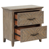 English Elm Madsenor Brown 2-Drawer Nightstand With Metal Handles