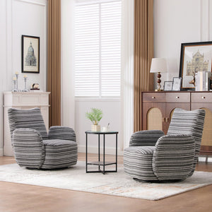 English Elm Modern Boucle 360° Swivel Leisure Chair with High‑Resilience Sponge, Supportive Curve, 550lb Capacity Dark Gray W395P355513
