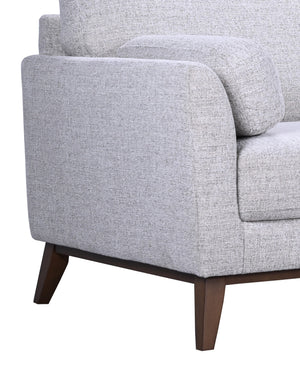 Porter Designs Porter Flanders Upholstered Loveseat In Light Gray Chenille – Modern Comfort With Elegant Wood Trim Gray Fabric 01-216-02-5091