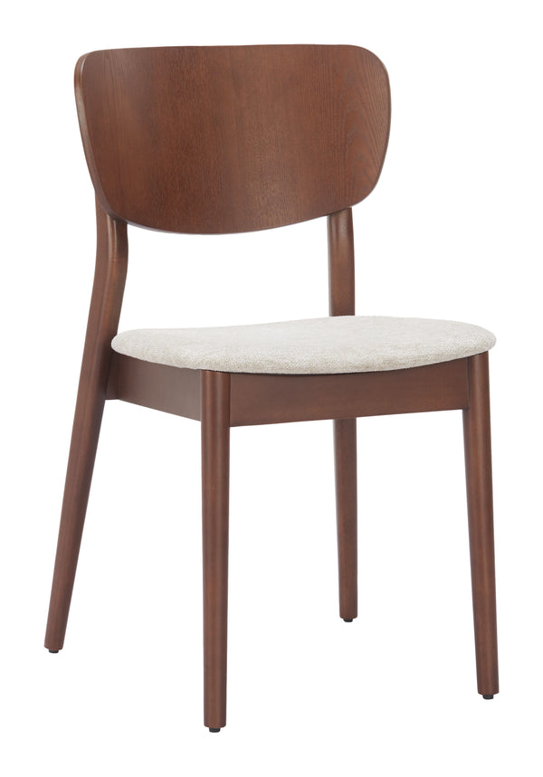 Zuo Modern Kellua Dining Chair Set Of 2 - Chic Faux Linen Design For Modern Hospitality And Home Interiors Walnut 100% Polyester,Plywood,Rubberwood 110518-zuo-modern