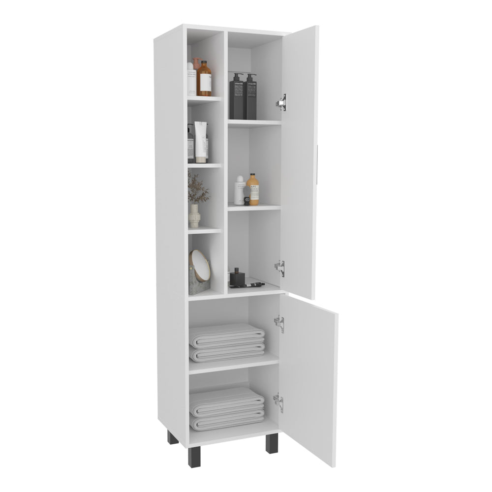 English Elm Stanton Tall Cabinet White — Two Doors + Three Open Shelves for Bathroom, Laundry, Entryway Storage B070P337111