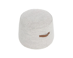 Sunpan MITCHELL Ottoman - Elegant Merino Cotton Round Footrest with Faux Leather Handles for Stylish Spaces 110278V