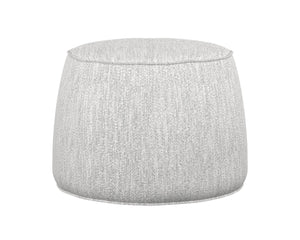 Sunpan Mitchell Ottoman - Stylish Round Faux Leather Accent Piece with Decorative Handle for Any Space Merino Cotton