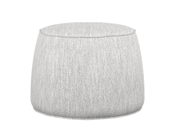 Sunpan Mitchell Ottoman - Stylish Round Faux Leather Accent Piece with Decorative Handle for Any Space Merino Cotton