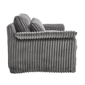 English Elm 74" Corduroy Loveseat Plush 2-seater Sofa with Pillow Arms for Compact Living Spaces Gray W1669P368988