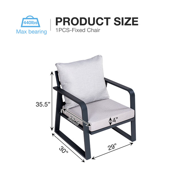 English Elm Fr Aluminum Patio Sofa Set with Swivel Rocker Memory Foam Cushions Outdoor Living W5382P440239