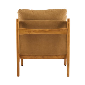 English Elm Vista Mid-century Accent Chairs Mocha Upholstered Natural Wood Frame Set of 2 N767P366304M
