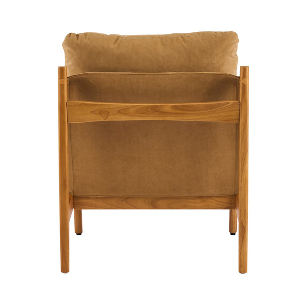 English Elm Vista Mid-century Accent Chairs Mocha Upholstered Natural Wood Frame Set of 2 N767P366304M