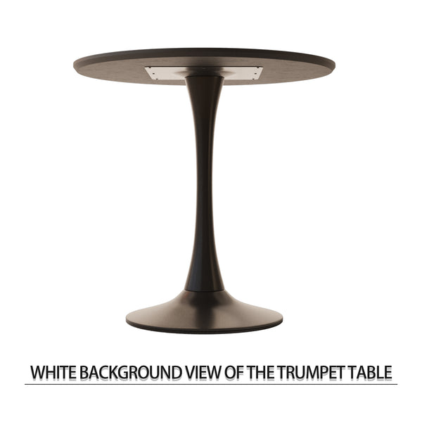 English Elm 31.5 Inch Round Mdf Tulip Pedestal Dining Set with Pu Leather Chairs for Small Spaces W2189S00838