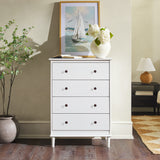 4-Drawer Solid Wood Dresser White BR4DDRWH-T Walker Edison