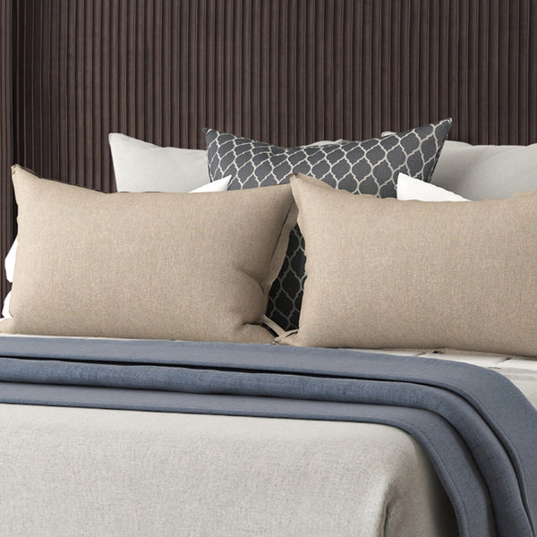 English Elm Queen Upholstered Bed with Pleated Headboard and Sturdy Rails, Easy-Clean Polyester Fabric Design Dark Brown 79.75 L x 53.75 W x 9.5 H B2699P208290