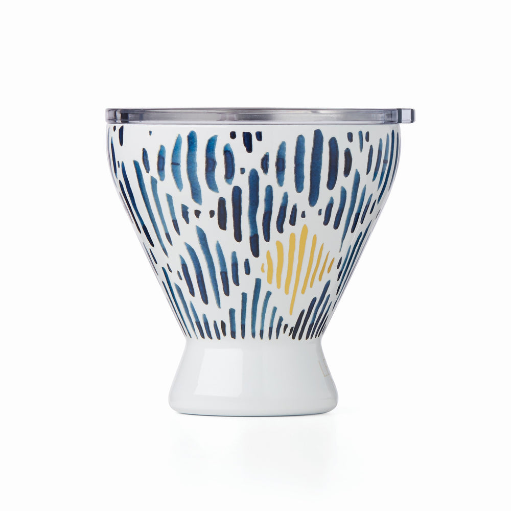Lenox Blue Bay Ikat Pattern Stainless Steel Cocktail Tumbler Blue, NAVY METAL 895898