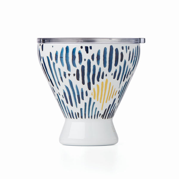 Lenox Blue Bay Ikat Pattern Stainless Steel Cocktail Tumbler Blue, NAVY METAL 895898