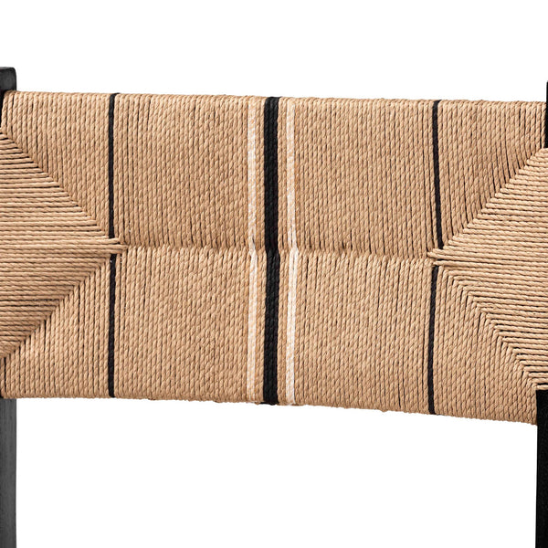 English Elm Modern Seagrass Woven Acacia Wood Dining Chair Set Bohemian Organic Style B2750P467777