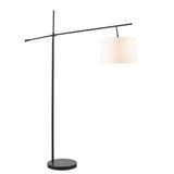 INK+IVY Keller Casual Adjustable Arched Floor Lamp with Drum Shade II154-0117 Oil Rubbed Bronze/Cream