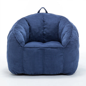 English Elm Giant Corduroy Bean Bag with Armrests Shredded Foam Lounge Chair for Living Room Dark Blue W2200P442629