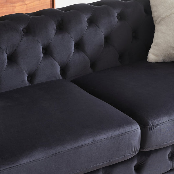 English Elm Fx Modern Velvet 3-Seater + 3-Seater Sofa Set - Stylish, Durable Comfort For Living Room & Office Spaces W1926S00074