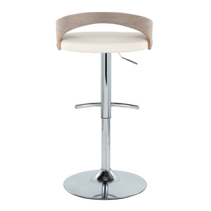 English Elm Adjustable Swivel Barstools Set of 2 Chrome Base Faux Leather Counter Height Seating B202S01973