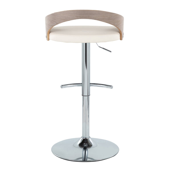 English Elm Adjustable Swivel Barstools Set of 2 Chrome Base Faux Leather Counter Height Seating B202S01973