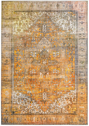 Unique Loom Timeless Peter Machine Made Abstract Rug Yellow, Black/Ivory/Brown 8' 4" x 12' 2"