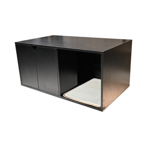 English Elm 35.83" Modern Black Cat Litter Box Enclosure with Durable PB/MDF Build and Corrugated Scratch Pad W1412P271585