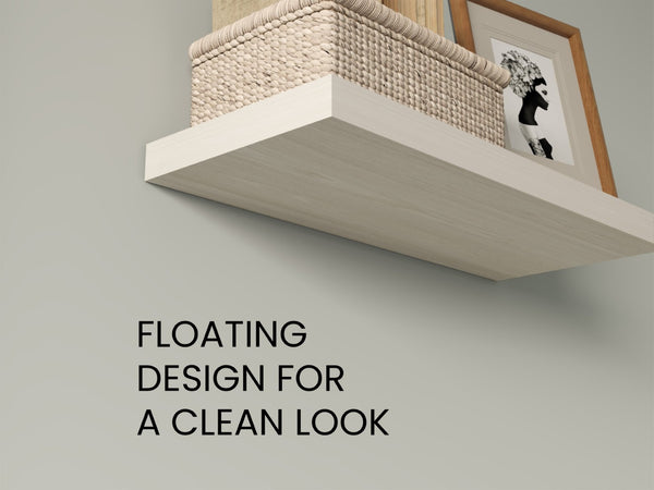 English Elm Floating Shelves - White Washed Oak Set Of 2 For Modern Decor, Minimalist Display & Easy Installation B097P369455-GIGA
