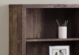 English Elm Bookshelf, 5-Tier Modern Etagere with 3 Adjustable Shelves and Reclaimed Wood-Look Finish, Compact Brown 50 L x 15 W x 7 H B2710P219742