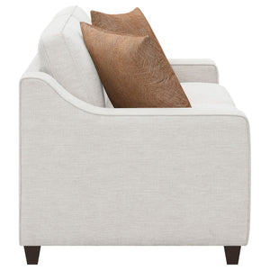English Elm Mahaffey Chenille Loveseat with Sloped Arms Boxed Cushions and Tapered Wood Legs B062P357783
