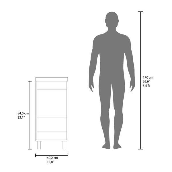 English Elm Rivera Freestandin 84cm White Bathroom Vanity Cabinet with Single Door, Open Shelf, MDF Modern Design B070P337049