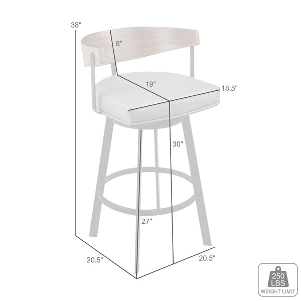 English Elm Lacey Swivel Barstool Matte Iron Base Faux Leather Seat Mid-century Kitchen Bar B2736P464814