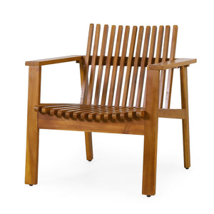 English Elm Outdoor Acacia Slatted Club Chairs Set of 2 Teak Finish Patio Lounge Seating 71921.00WTC