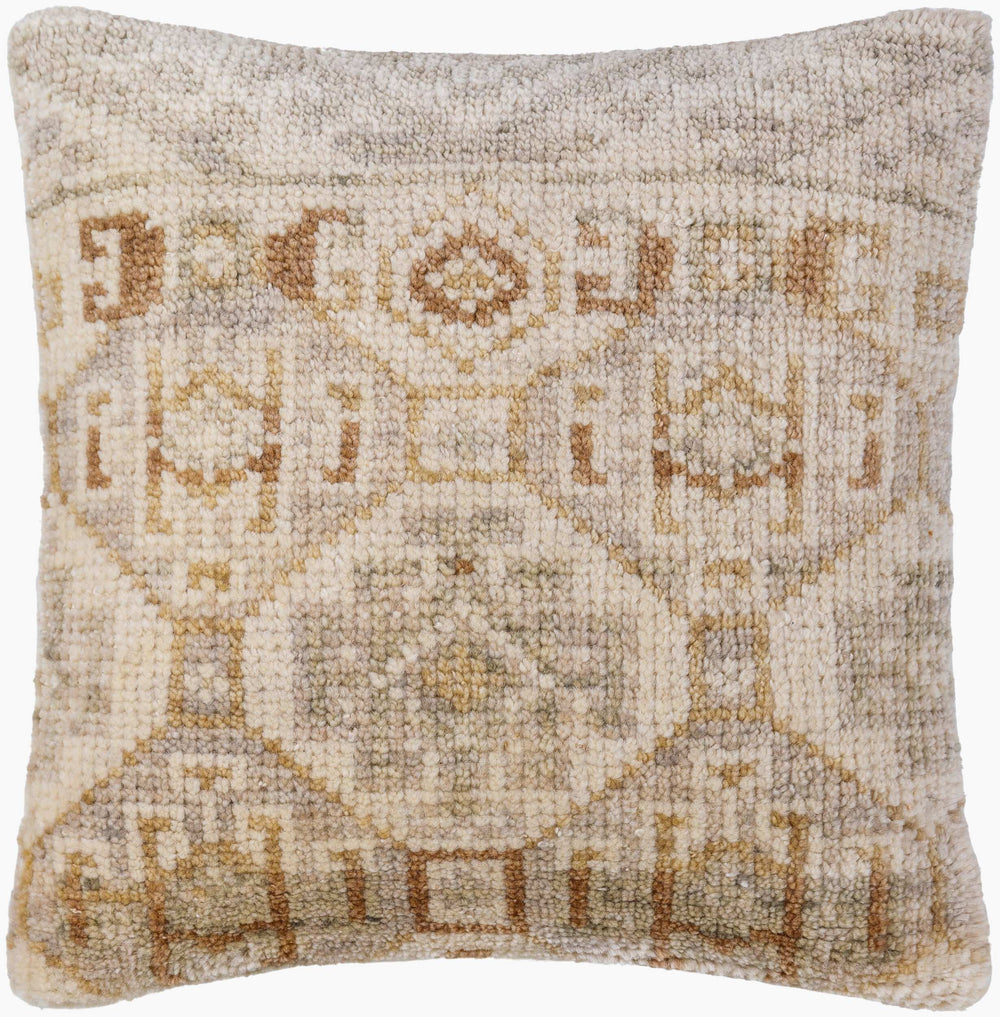 Surya Affleck Accent Pillow - Luxurious 18"L X 18"W Wool & Cotton Blend For Elegant Home Decor Upgrade Beige Wool,Cotton Afl001-2222d