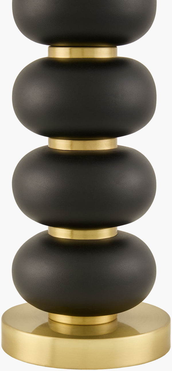 Surya Anefis Elegant 27" Accent Table Lamp With Seagrass Shade - Arts & Crafts Style For Timeless Decor Body, Black,Base, Metallic ,Gold,Shade (Outside), Brown,Shade (Inside), Clear,Finial, Metallic ,Gold,Harp, Metallic ,Gold,Cord, Translucent Rubber Wood,Iron,Seagrass,Polyester,Iron Afs-001