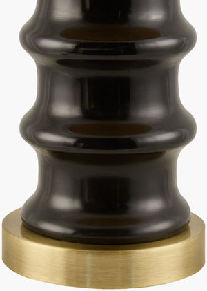 Surya Anefis Elegant 27" Accent Table Lamp With Seagrass Shade - Arts & Crafts Style For Timeless Decor Body, Black,Base, Metallic ,Gold,Shade (Outside), Brown,Shade (Inside), Clear,Finial, Metallic ,Gold,Harp, Metallic ,Gold,Cord, Translucent Ceramic,Iron,Seagrass,Polyester,Iron Afs-002