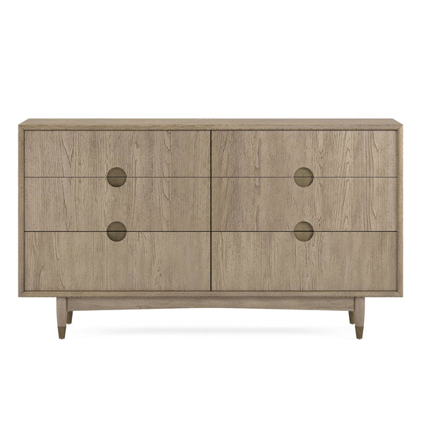 A.R.T. Furniture Finn Dresser - Mid-century Modern Tawny Finish With Cedar-lined Drawers & Antique Gold Accents Light Brown Parawood Solids,Elm Veneer,Metal 313131-2803