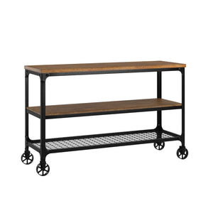 Homelegance By Top-Line Delano Industrial Modern Rustic TV Stand Console Table Brown Wood