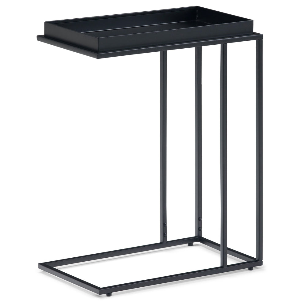English Elm Garner Modern Industrial Tray Top C Side Table in Black - Handcrafted Metal, Removable Serving Tray, Versatile End/Table 23.2" H B136P158669