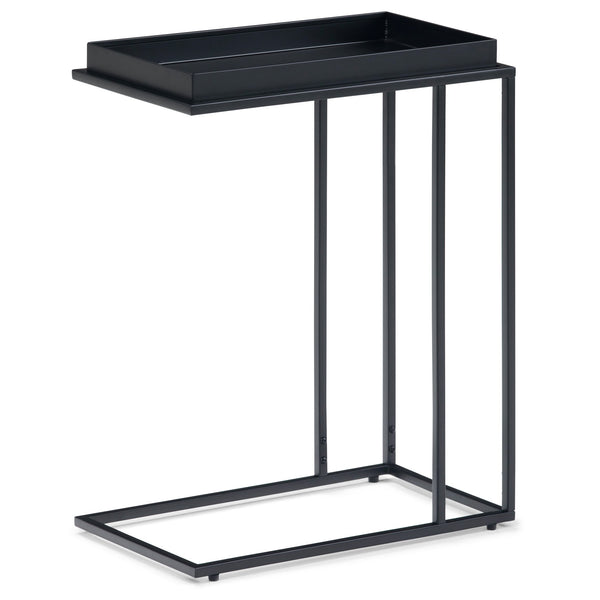 English Elm Garner Modern Industrial Tray Top C Side Table in Black - Handcrafted Metal, Removable Serving Tray, Versatile End/Table 23.2" H B136P158669