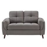 Homelegance By Top-Line Tawnie 61" Wide Microfiber Arm Loveseat Grey Microfiber