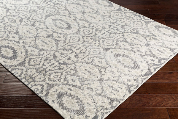 Surya Antigua Handmade Rug 2' X 3' – Elegant Global Design, Soft Wool, Low Pile, Perfect For Any Room! Charcoal Wool Aga1012-23