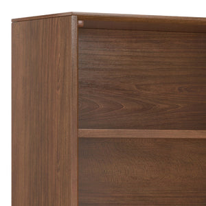 English Elm Banting Mid-Century Bookcase - Stylish Walnut Veneer With Adjustable Shelves & Industrial Frame B136P158467