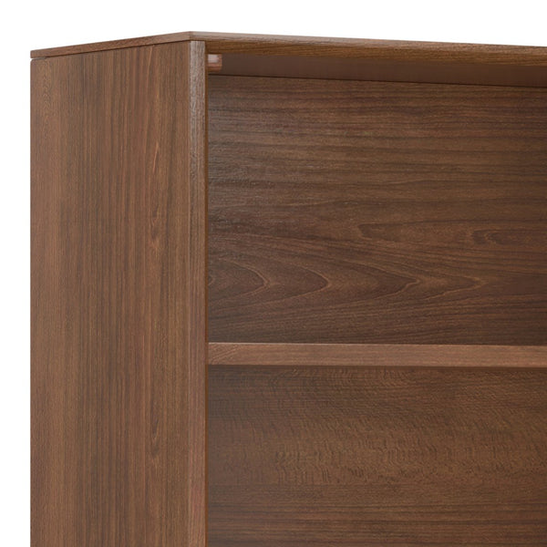 English Elm Banting Mid-Century Bookcase - Stylish Walnut Veneer With Adjustable Shelves & Industrial Frame B136P158467