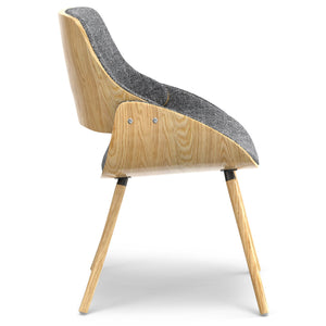 English Elm Malden Bentwood Dining Chair - Stylish Grey Woven Seat & Light Brown Frame For Modern Spaces B136P158908